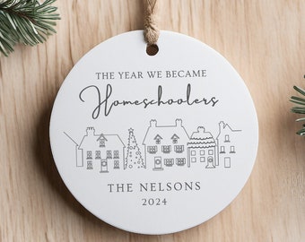 Benutzerdefinierte Hausschule Ornament. Geschenk für Homeschool Mom. Personalisierte Homeschooling Weihnachtsverzierung.