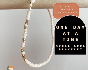 Sobriety Morse Code Bracelet Recovery Jewelry AA Bracelet 1 Year Sober Gift Alcoholics Anonymous Sobriety Jewelry 12 Steps of Recovery