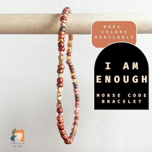 I am Enough Bracelet Morse Code Bracelet Motivational Gift for Friend You are Enough Affirmation Hidden Message Bracelet Mindfulness Gift