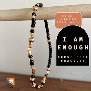 I am Enough Bracelet Morse Code Bracelet Motivational Gift for Friend You are Enough Affirmation Hidden Message Bracelet Mindfulness Gift