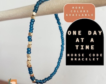Sobriety Morse Code Bracelet Recovery Jewelry AA Bracelet 1 Year Sober Gift Alcoholics Anonymous Sobriety Jewelry 12 Steps of Recovery