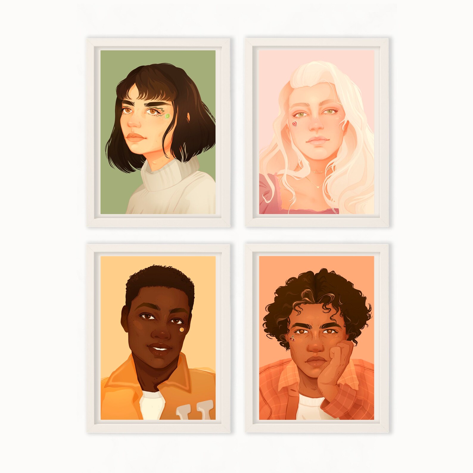 I Kissed Shara Wheeler Portraits Set of 4 Characters by