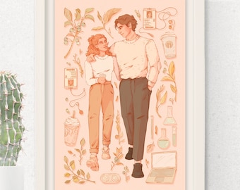 Autunno / L'ipotesi dell'amore di Ali Hazelwood / Illustrazione / Stampa