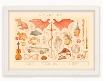 Iconic Carry on by Rainbow Rowell  |  Flat Lay  |  Illustration  |  Print