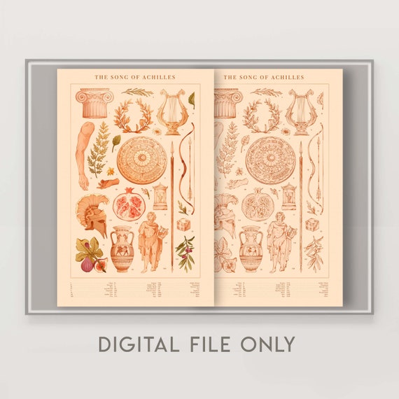 DIGITAL FILE - The Song of Achilles | Illustration Print | Inspired by Madeline Miller's Novel