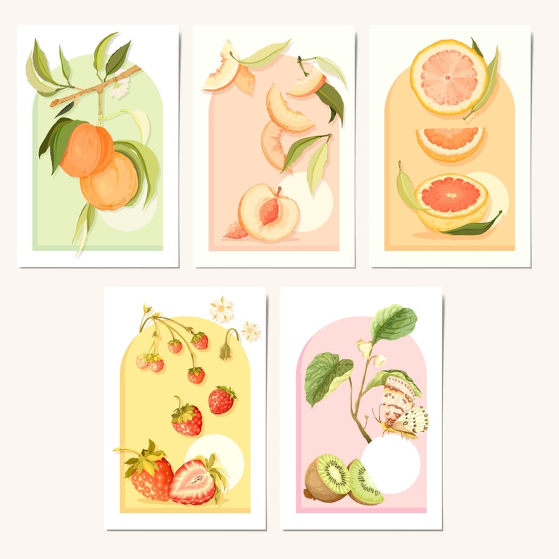 The Fruity Bunch Set of 5 Postcards image 1