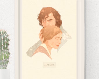 Jane Eyre Art | Jane Eyre and Mr Rochester  | Illustration | Print