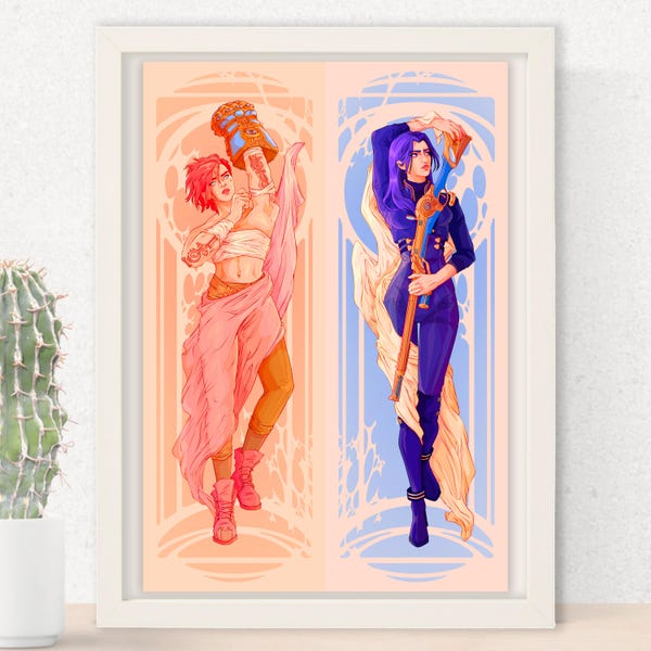Vi & Caitlyn   |   Art Nouveau   |   Arcane Inspired Illustration   |   Print