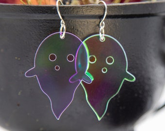 Schillernde Geist Ohrringe, gruseliger Halloween Schmuck