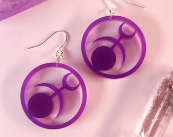 Sigil of Excess Earrings / Purple / Laser Cut Earrings / Earrings