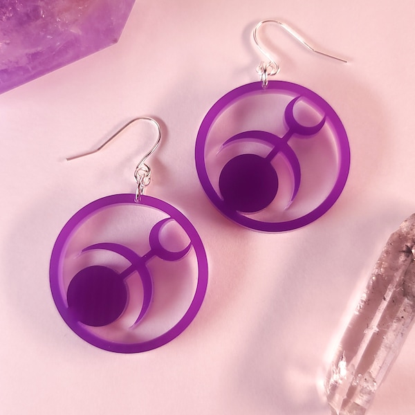 Sigil of Excess Earrings / Purple / Laser Cut Earrings / Earrings