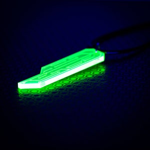 Data Chip Necklace / Green / UV Reactive / Cyberpunk / Rave / Jewelry / Punk / Neon / Glow image 8