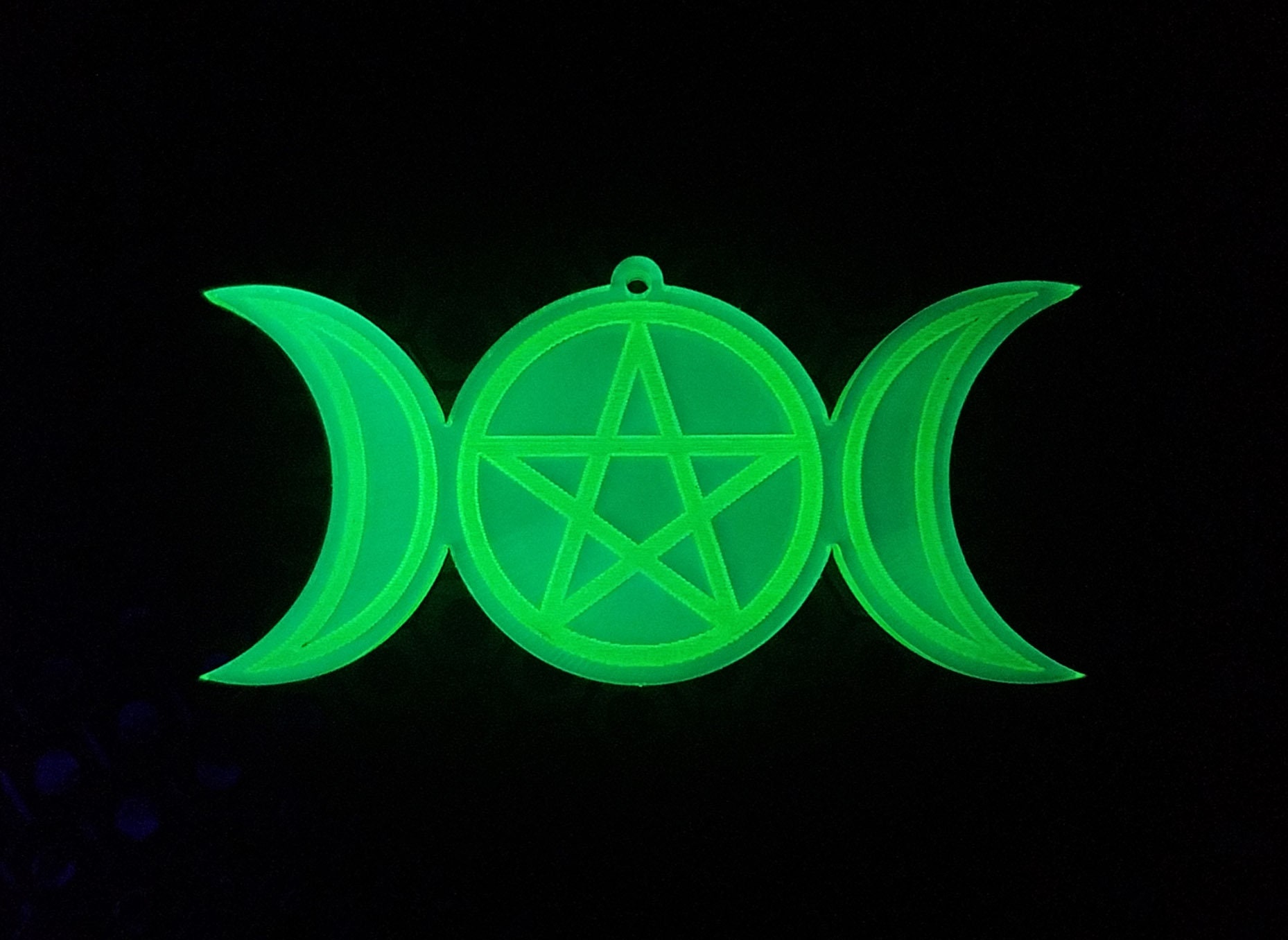 Neon Green Triple Moon / Triple Goddess / Pagan / Wicca / | Etsy