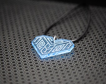Cyber Heart Pendant / Blue / Cyber / Punk / Goth / Rave