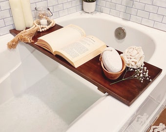 Bathtub Tray - Sustainable Wood Planks, Bath Caddy, Bathroom Shelve, Home Decor