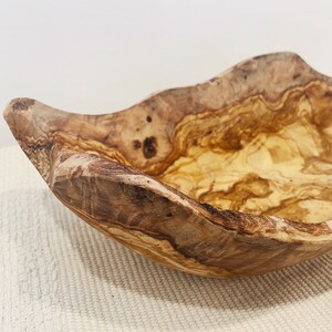 Fruit Bowl Natural Wood Olive Live edge Wood Bowl Eco Friendly image 3