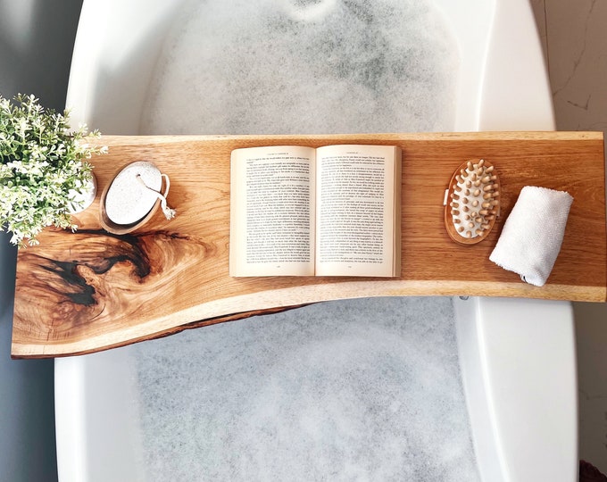 Wooden Bath Tray Bath Board Bath Caddy Handmade Solid Wood Etsy