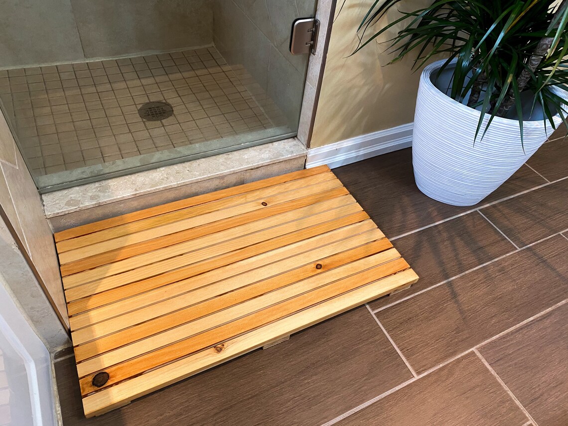 Wood Bath Mat Shower Mat Bathtub Mat Bathroom Mat - Etsy