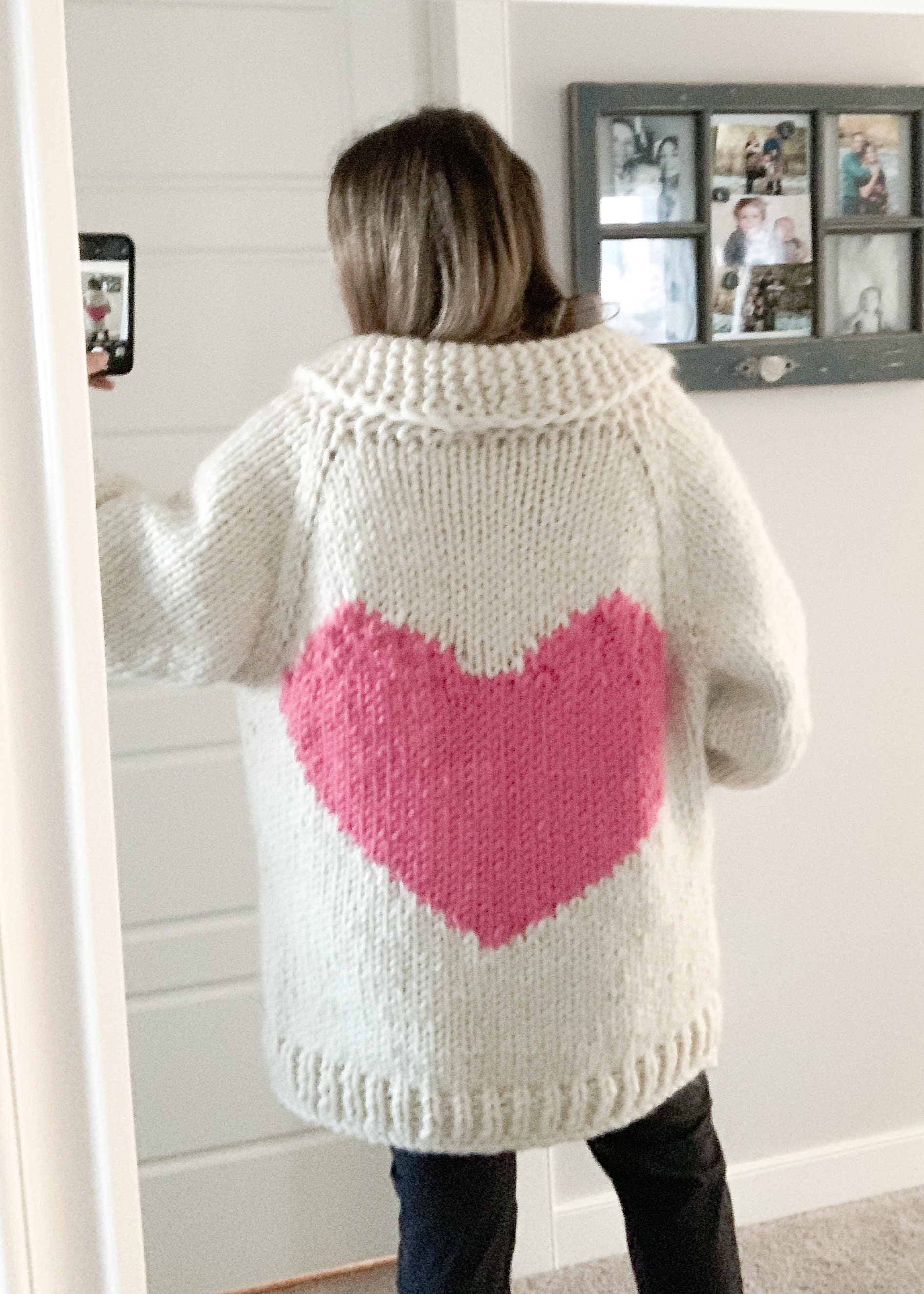【binary01】[Unisex] 2way heart knit zip-up cardigan ★ With Love Cardi • Knit Cardigan • Knit Jacket • Heart Cardi