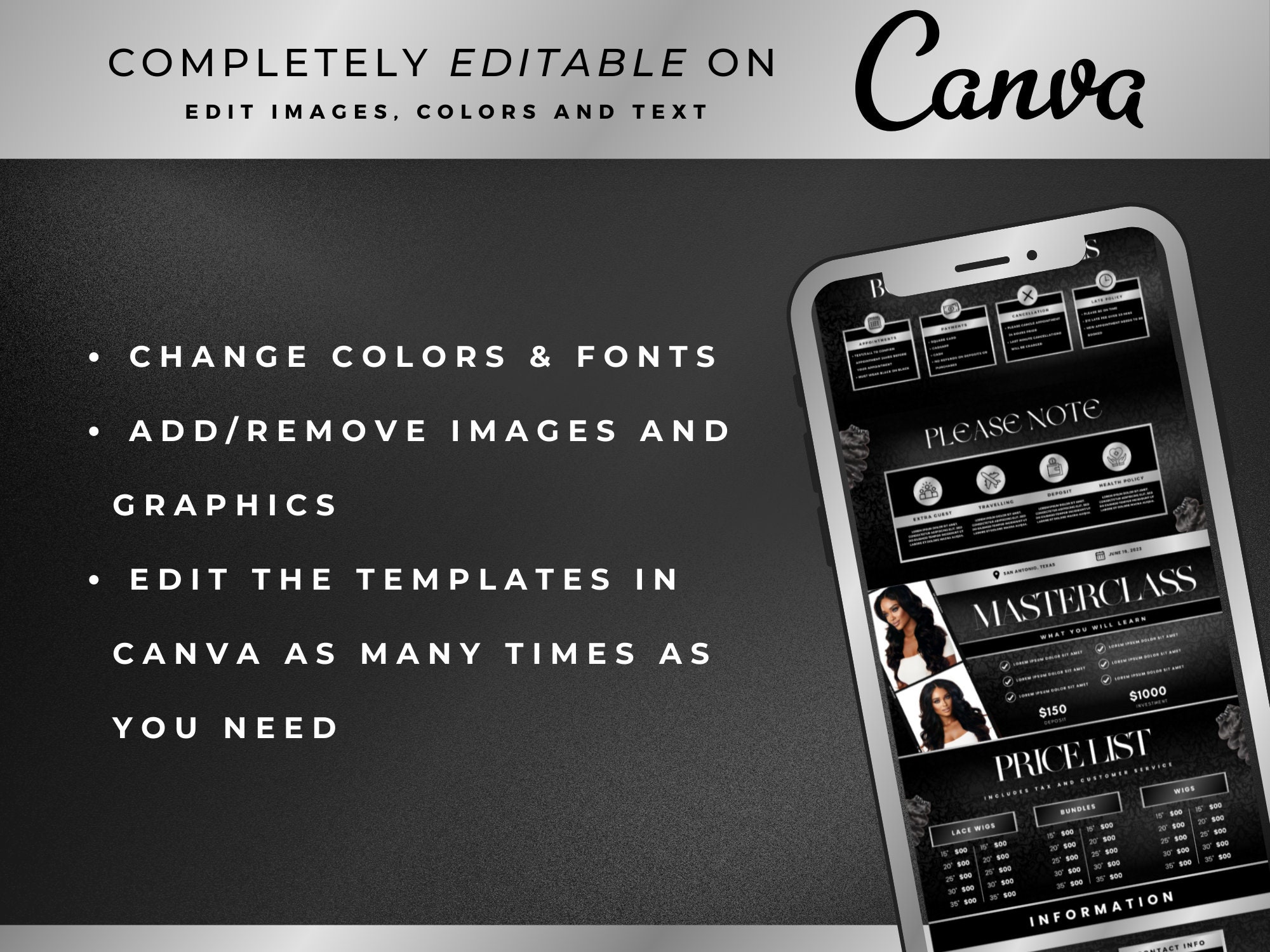 Silver Hair Acuity Scheduling Site Canva Editable Template - Etsy