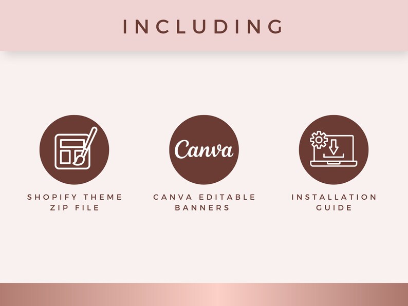 Shopify Rose Gold Feminine Theme Shopify site Design Etsy