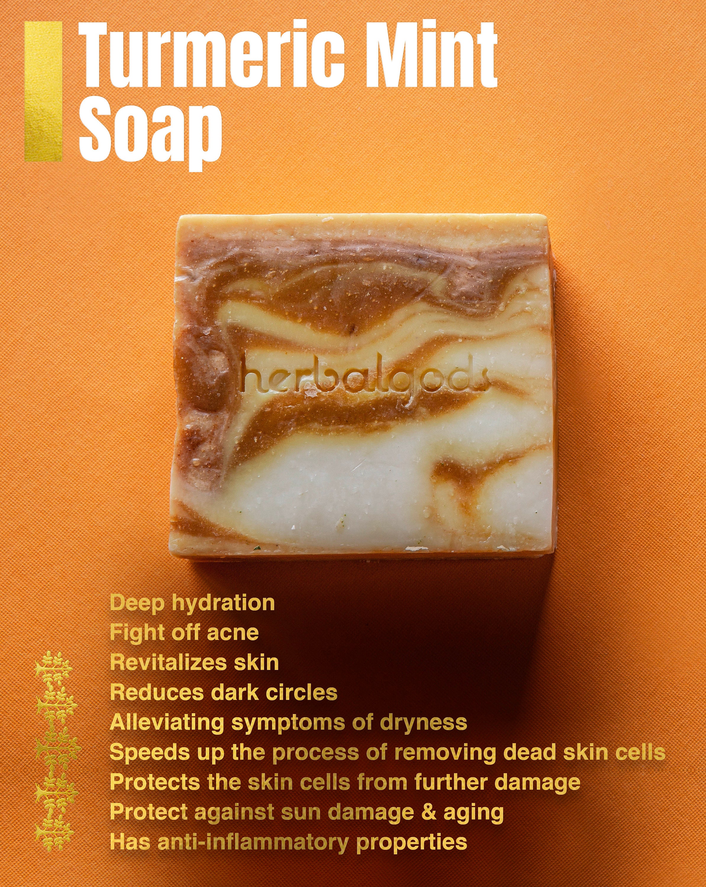 Turmeric Mint Soap (3 bar set) Happy Face Great Facial Soap Best