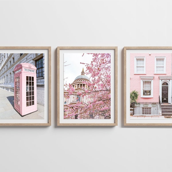 Photographie de Londres, Photos de Londres roses, Chelsea Pink House, London Gallery Wall, London Photo Boot, London Home Decor Pastel