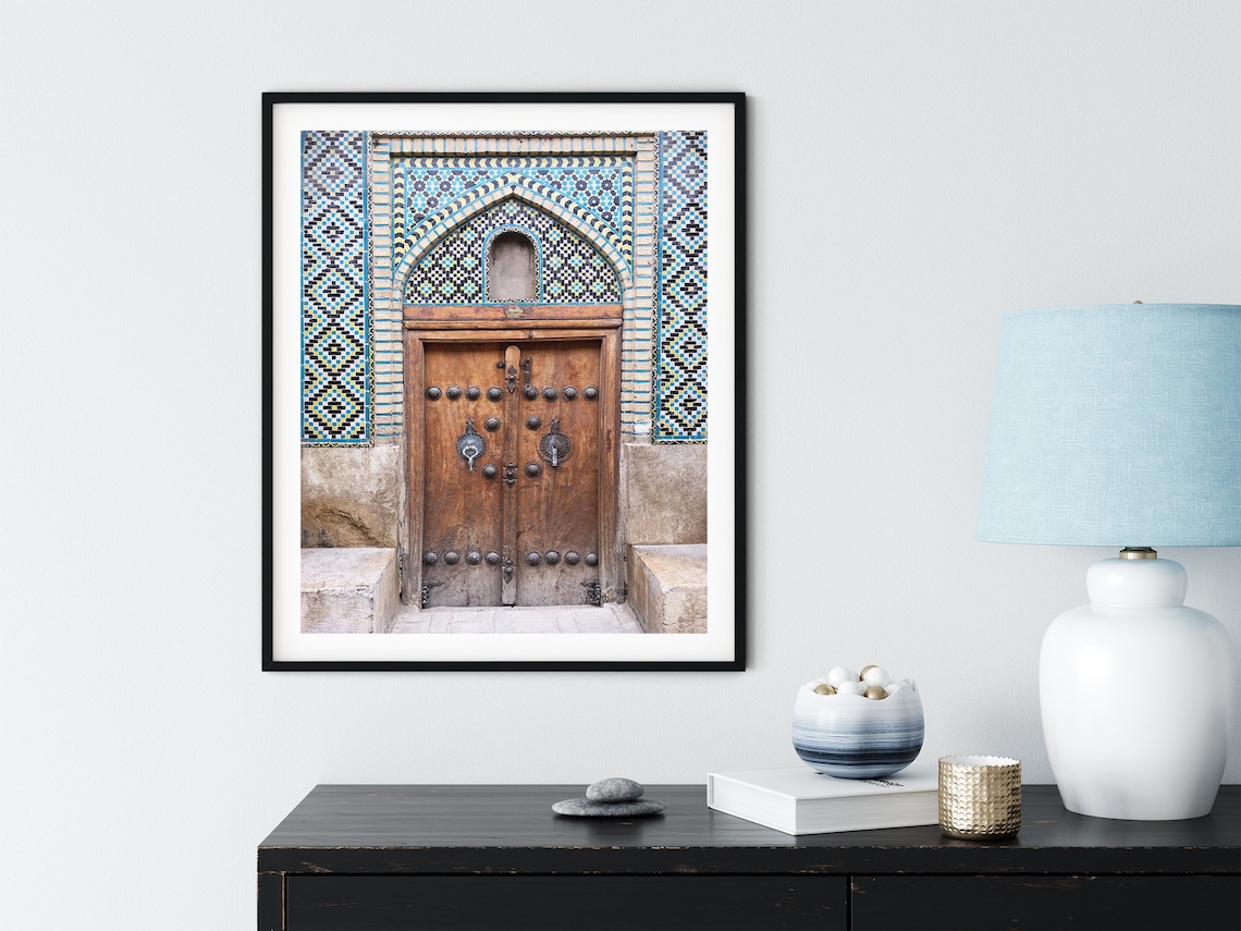 Moroccan Door Photo Art Print, Moroccan Decor, Oriental Door Photo, Travel Prints, Blue ...