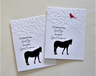 Loss of Horse Sympathy Card, Equine Condolences, Hand Crafted, Blank Inside, Fine Art, Stationery, A2 size