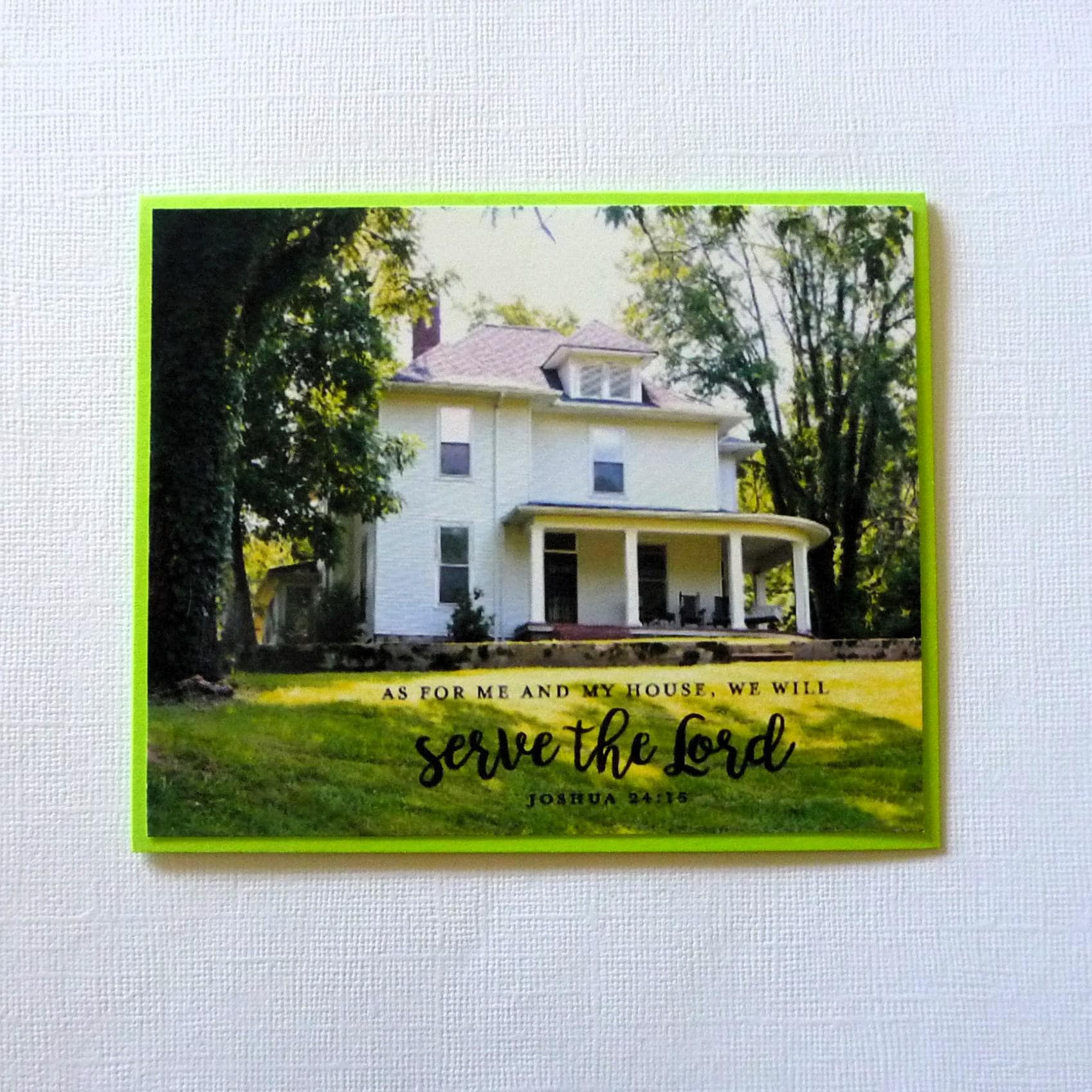 Single Note Card Featuring Gorgeous Vintage Farm House With Scripture ...