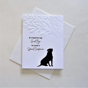 Dog Sympathy Card, Various Breeds Available, Loss of Pet Condolences,  Made To Order, Embossed, Hand Crafted, Fine Art, Stationery, A2