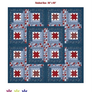 Patriotic Log Cabin Quilt Pattern