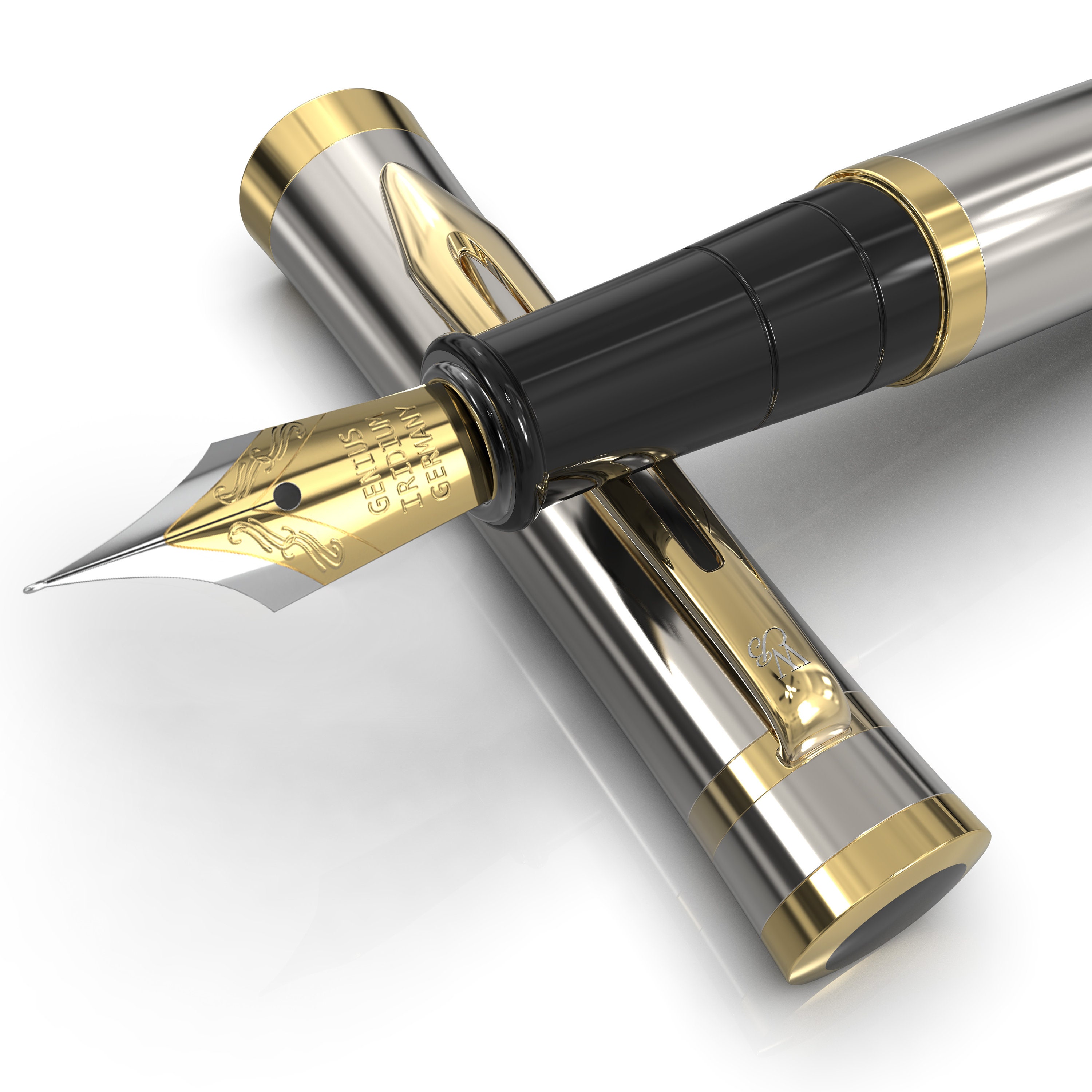 Wordsworth & Black Gel Rollerball Pen Black Chrome Perfect for Men and Women 