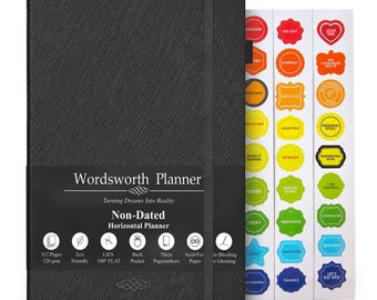Wordsworth Undated Planner - Productivity Planner, Organizer Notebook, Teachers Planner, Gratitude Journal | 240 Pages, A5