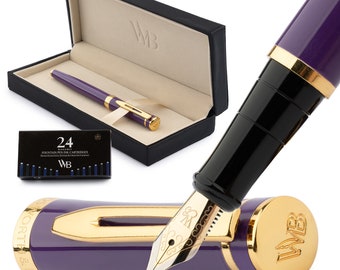 Wordsworth & Black Set di penne stilografiche in oro da 18 carati, con 24 cartuc