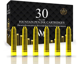 Wordsworth & Black Fountain Pen Ink Refills - SET of 30 Ink Cartridges, Calligraphy Inks, International Standard Size