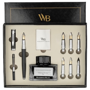 Calligraphy Pen Gift Set, Includes Ink Bottle, 6 Ink Cartridges, Ink Refill Converter, 6 Replacement Nibs, Corporate Gifts