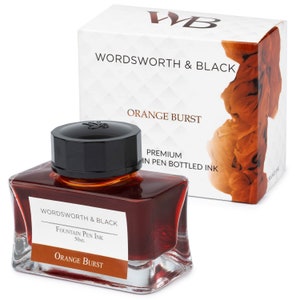 Wordsworth & Black Fountain Pen Ink Bottle [50 ml], Natural Dyes, Antique Ink Bottles, Corporate Gifts