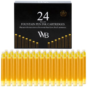 Wordsworth & Black Fountain Pen Ink Refills - SET of 24 Ink Cartridges - Short International Standard Size - Length Appr 3.75 CM