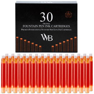 Wordsworth & Black Fountain Pen Ink Refills - SET of 30 Ink Cartridges, Calligraphy Inks, International Standard Size
