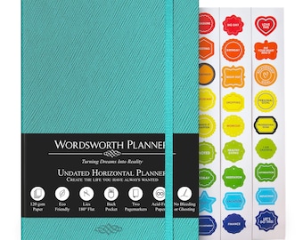 Wordsworth Undated Planner - Productivity Planner, Organizer Notebook, Teachers Planner, Gratitude Journal | 240 Pages, A5