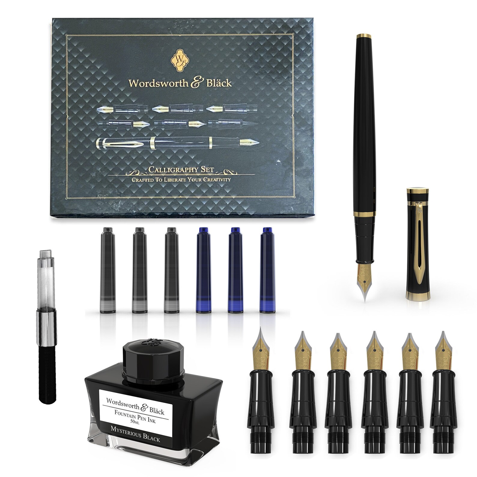 Calligraphy Pen Gift Set Includes Ink Bottle 6 Ink Etsy