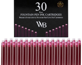 Wordsworth & Black Fountain Pen Ink Refills - SET of 30 Ink Cartridges, Calligraphy Inks, International Standard Size