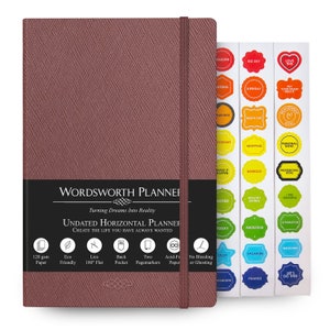 Wordsworth Undated Planner - Productivity Planner, Organizer Notebook, Desk Weekly Planner, Gratitude Journal | 240 Pages, A5