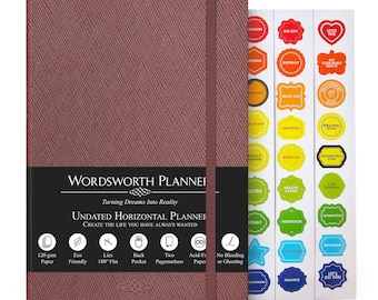 Wordsworth Undated Planner - Pianificatore di produttività, taccuino dell'organizzatore, pianificatore degli insegnanti