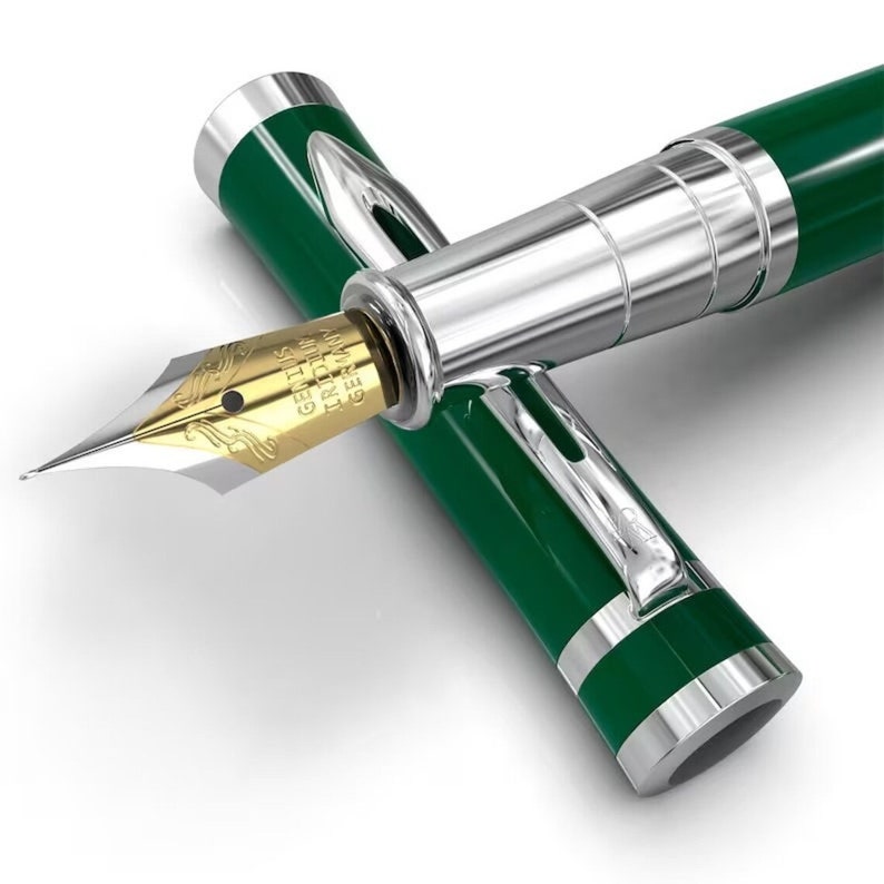Wordsworth & Black Premium Fountain Pen Set Comes with 6 Ink Cartridges, Refill Converter, Fountain Pen Case, Corporate Gifts Medium Nib Racing Green