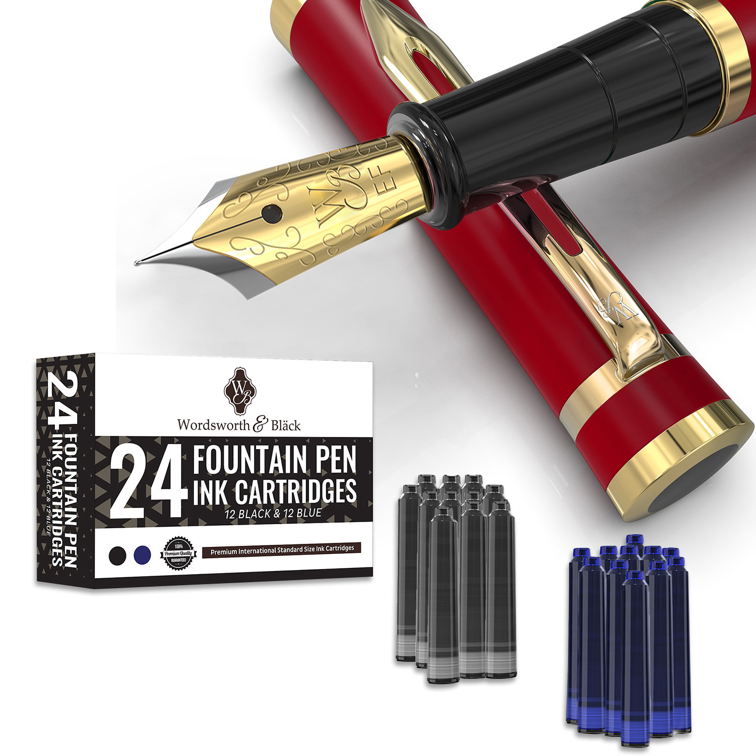 Wordsworth & Black Premium Fountain Pen Set Comes With 24 Ink - Etsy