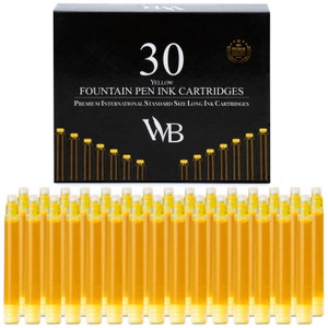 Wordsworth & Black Fountain Pen Ink Refills - SET of 30 Ink Cartridges, Calligraphy Inks, International Standard Size
