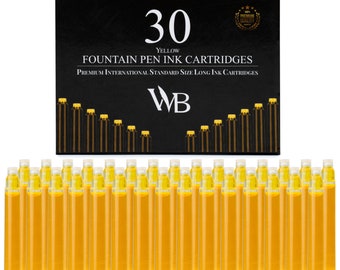 Wordsworth & Black Fountain Pen Ink Refills - SET of 30 Ink Cartridges, Calligraphy Inks, International Standard Size
