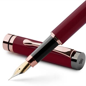 Wordsworth & zwarte houten vulpenset met 6 inktpatronen, navulconverter, vulpenetui Violet Wood